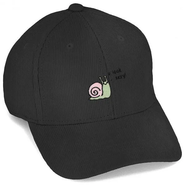 LIGARTI Bestickte Cord Cap – Schnexy die Schnecke – LIGARTI Tiermanufaktur, Schwarz, – Produktbild 1 von 4