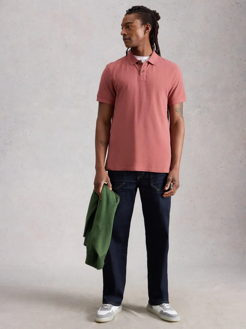White Stuff Polohemd Utility - L/R, Dunkles rosa, – Produktbild 2 von 4