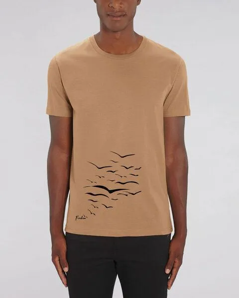 Human Family Human Family Bio Unisex T-Shirt "Create - Free Birds" in verschiedenen Farben, Camel, – Produktbild 2 von 4