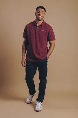 Trendsplant Trendsplant Herren vegan Poloshirt Essential Burgundy – Produktbild 1 von 1