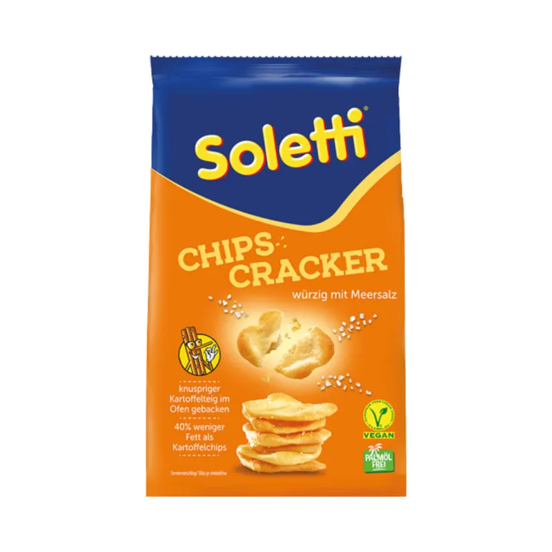 Soletti Soletti Cracker Chips Meersalz, vegan, palmölfrei, 100 Gramm – Produktbild 1 von 1