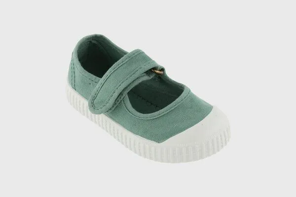 Victoria Victoria vegane Kinder-Klett-Ballerinas – Mercedes de Lona, Jade (grün), – Produktbild 1 von 4