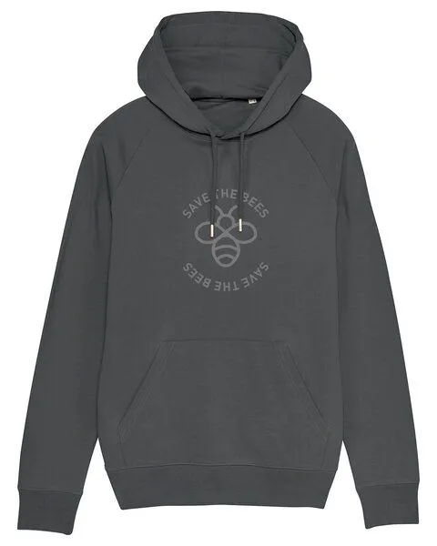 University of Soul University of Soul Herren Hoodie aus Bio-Baumwolle "Save the Bees", Anthrazit / grau, – Produktbild 1 von 2