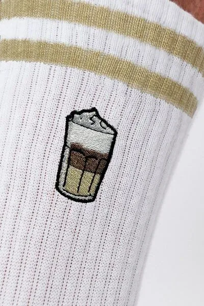 Coffee Fashion Coffee Fashion Latte Macchiato | Bestickte Bio Baumwoll Socken – Produktbild 1 von 2