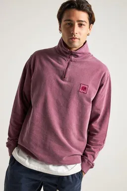 Trendsplant Trendsplant Sauce Pigment Dyed Quarter Zip Sweatshirt Garnacha Red – Produktbild 1 von 1