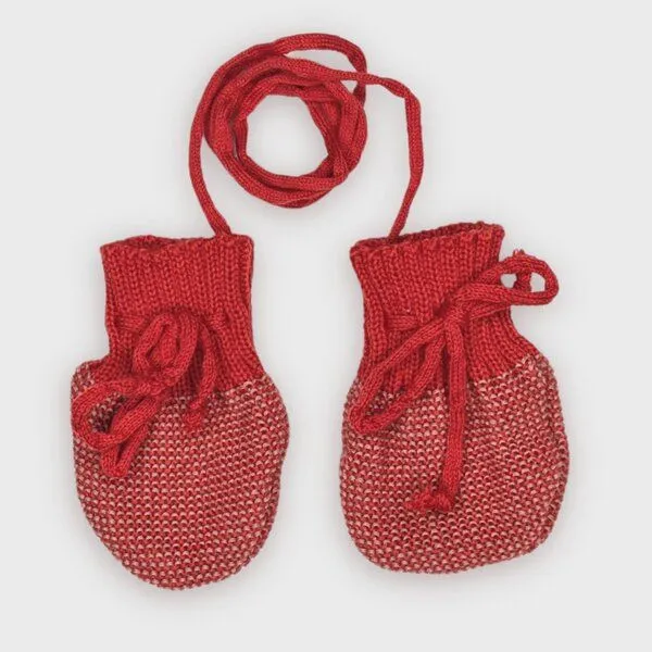 Disana Disana Strick-Handschuhe bio Merinowolle, Rot-rosé, – Produktbild 1 von 4