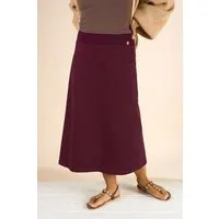 La Gitana La Gitana Midirock - A-Linien Damen Rock aus Bio-Baumwolle. Modell: "Anella", Bordeaux (rot), – Produktbild 1 von 1