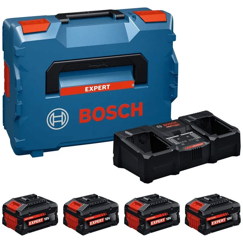 Bosch Professional Bosch Professional Bosch Batterie/Ladegerät Set 2x EXBA18V-55 + 2x EXBA18V-80 + EXAL18V2-320, L-BOXX – Produktbild 1 von 1