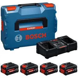 Bosch Professional Bosch Professional Bosch Batterie/Ladegerät Set 2x EXBA18V-55 + 2x EXBA18V-80 + EXAL18V2-320, L-BOXX – Produktbild 1 von 1