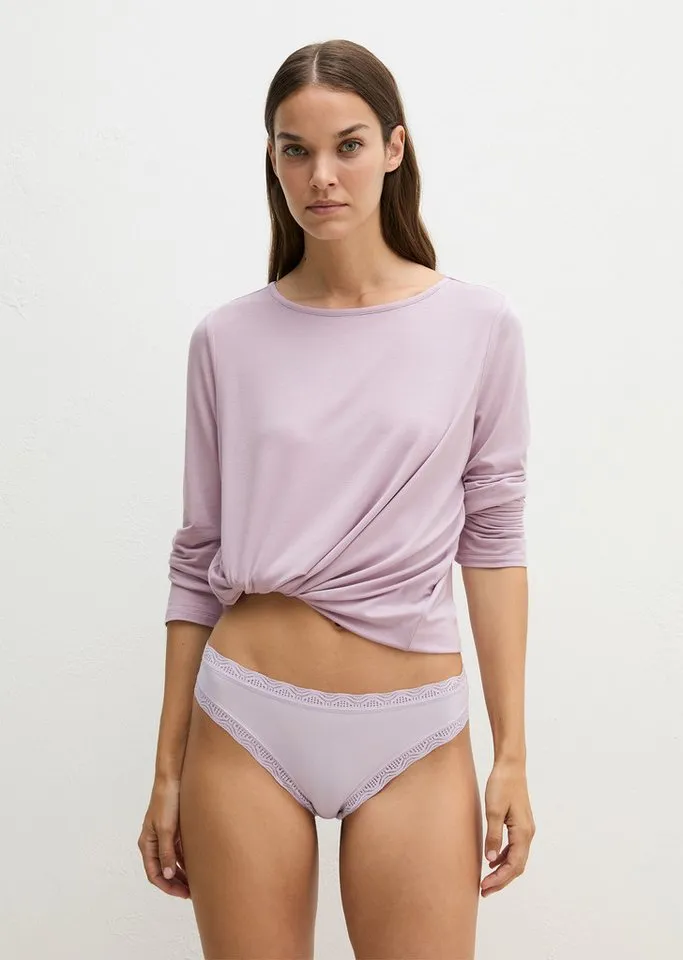 Marc O'Polo Marc O'Polo Brasilslip (3er Pack) mit zarten Spitzenabschlüssen, für Erwachsene, Grau|lila, – Produktbild 2 von 4