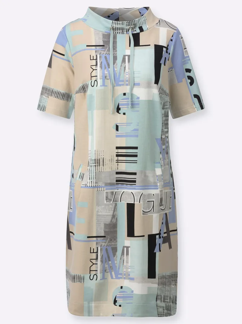 Witt Jerseykleid, Bleu-sand-bedruckt, – Produktbild 1 von 2