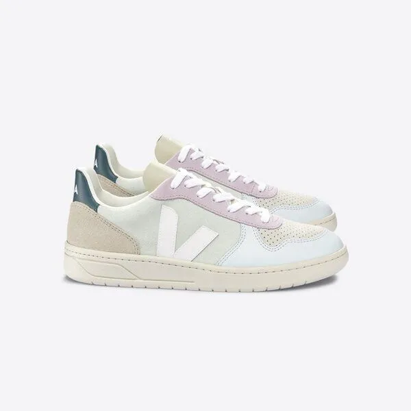 Veja Veja Sneaker Damen - V-10 Suede, Mehrfarbig (jade white multico), – Produktbild 2 von 4