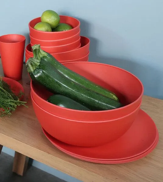 Zuperzozial Zuperzozial Speiseteller 25,5 cm aus nachwachsenden Rohstoffen, Rot, – Produktbild 4 von 4