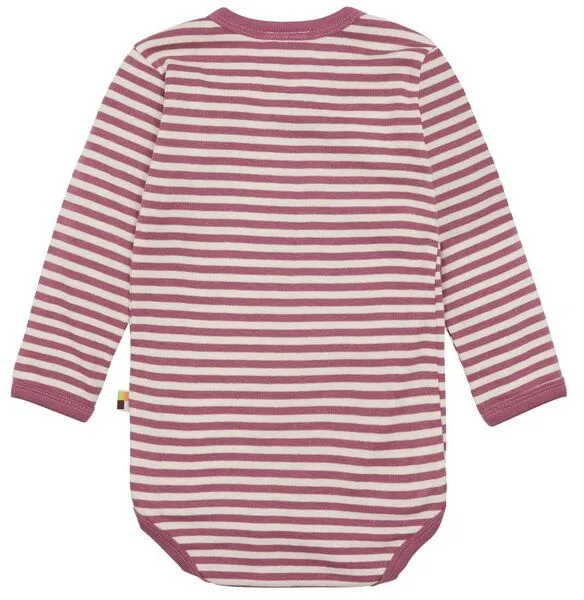 loud + proud loud + proud Babys & Kinder Wickelbody langarm, GOTS-zertifiziert, Grape (rosa), – Produktbild 1 von 2