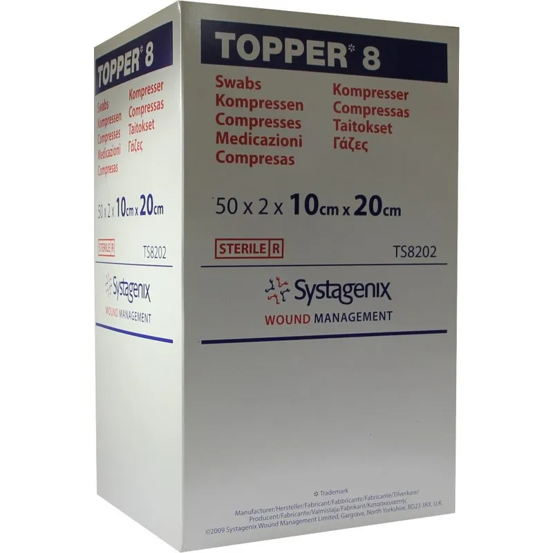 Solventum Germany TOPPER 8 Kompr.10x20 cm steril 50X2 St Kompressen – Produktbild 1 von 1