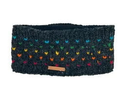 short'n'pietz short'n'pietz Schurwollstirnband, handgestrickt anthrazit mit bunten Farbtupfern – Produktbild 1 von 1