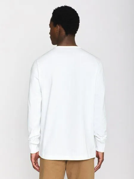 KnowledgeCotton Apparel KnowledgeCotton Apparel Sweatshirt - BO long sleeve henley - aus Bio-Baumwolle, Weiß (bright white), – Produktbild 2 von 4