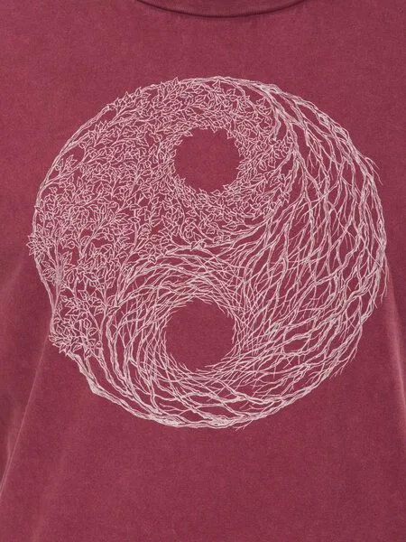 Life-Tree Life-Tree Organic Fairwear Shirt Men Stone Washed YinYang, Rot, – Produktbild 5 von 5