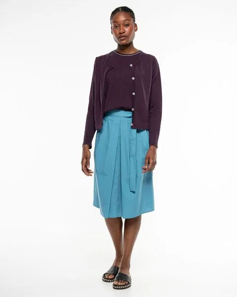Alma & Lovis Alma & Lovis Elegant-sportiver Midi-Rock aus Organic Cotton | Popeline Skirt, Atlantik (blau), – Produktbild 4 von 4