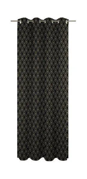 Nature by Adam Nature by Adam Vorhang aus 100% Bio-Baumwolle - Made in Germany - Feathers, Schwarz, – Produktbild 2 von 7