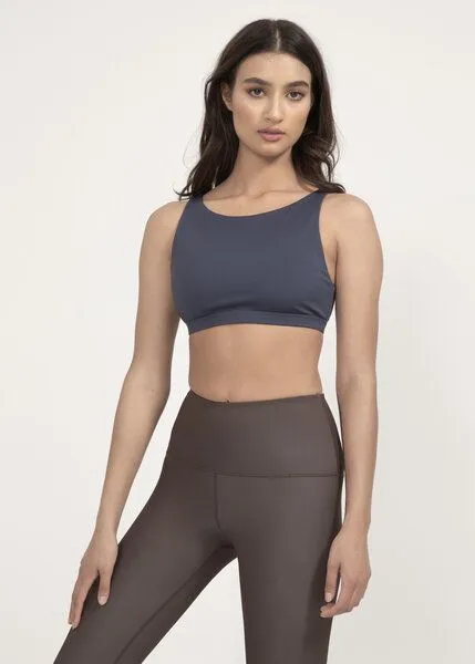 boochen boochen Sports Bra Meco - Reversible Yoga Top - Unicolor, Midnight blue/mocha, – Produktbild 2 von 4