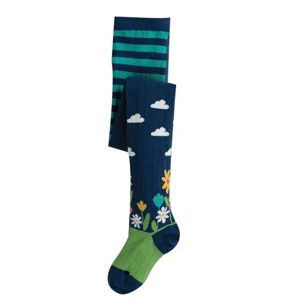 Frugi Frugi Strumpfhose Space Blue/Flower Garden – Produktbild 2 von 2