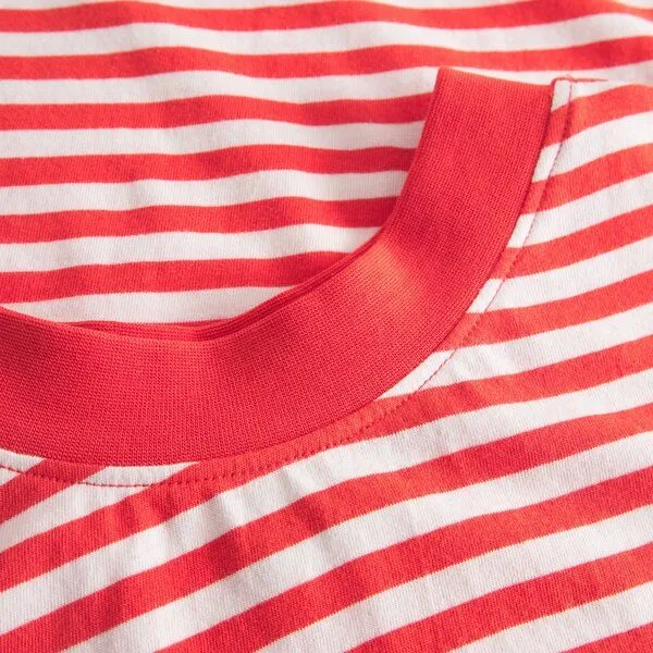 Dedicated DEDICATED Top Namsos Stripes, Grenadine red (rot), – Produktbild 3 von 4