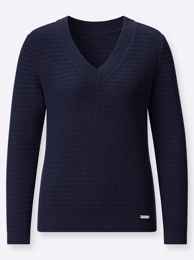 Witt Witt V-Ausschnitt-Pullover marine, Marine, – Produktbild 1 von 2