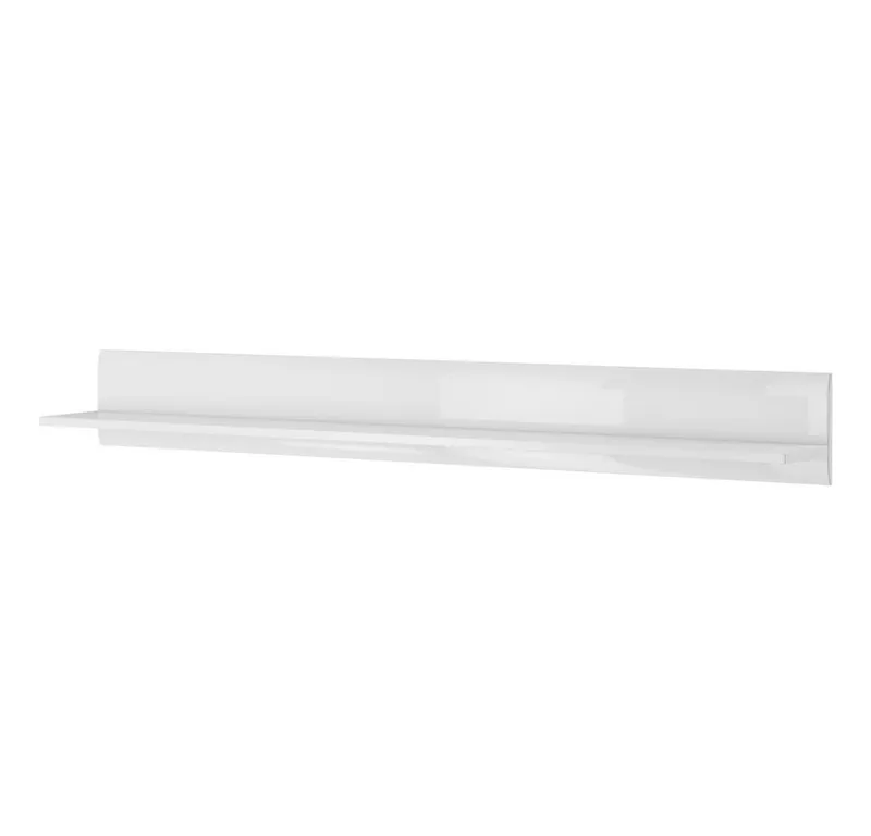 Lomadox Wandregal TURDA-83, Wandboard Regal weiß Hochglanz 180x22x23 cm, Weiß, – Produktbild 1 von 4