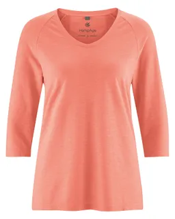 HempAge Hempage Damen vegan Raglan Shirt In Pfirsich – Produktbild 1 von 1
