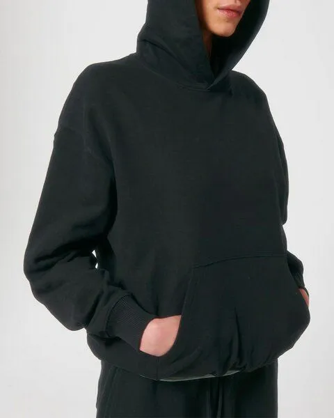 YTWOO YTWOO Oversized Unisex Hoodie mit Kängurutasche, Dry, nachhaltig, Bio-Baumwolle, Schwarz, – Produktbild 4 von 4