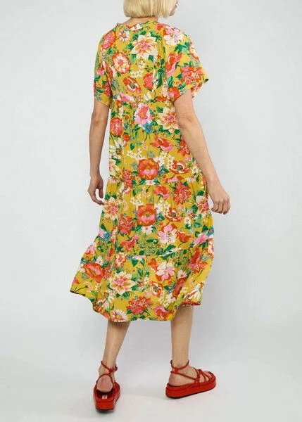 blutsgeschwister Blutsgeschwister Gemustertes Kleid aus EcoVero "Saint Tropen", Sunshine escape (gelb), – Produktbild 1 von 3