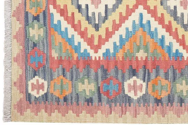 Rugtales Kelim Gashgai Blau „Rugtales“ aus Schurwolle, 101x152 cm, Blau, – Produktbild 4 von 4
