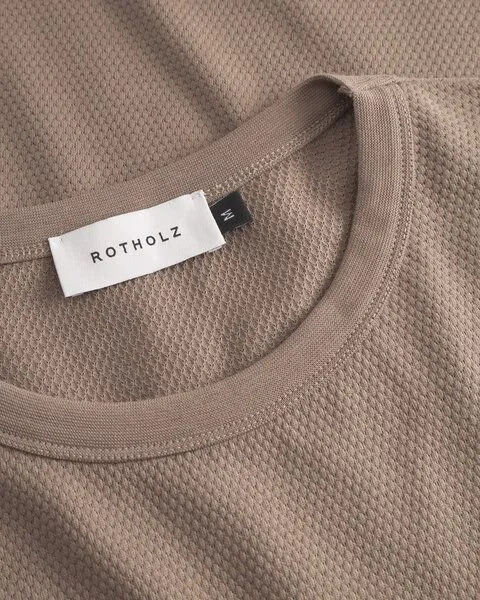 Rotholz Rotholz Waffel T-Shirt Bio Baumwolle, Braun, – Produktbild 7 von 7