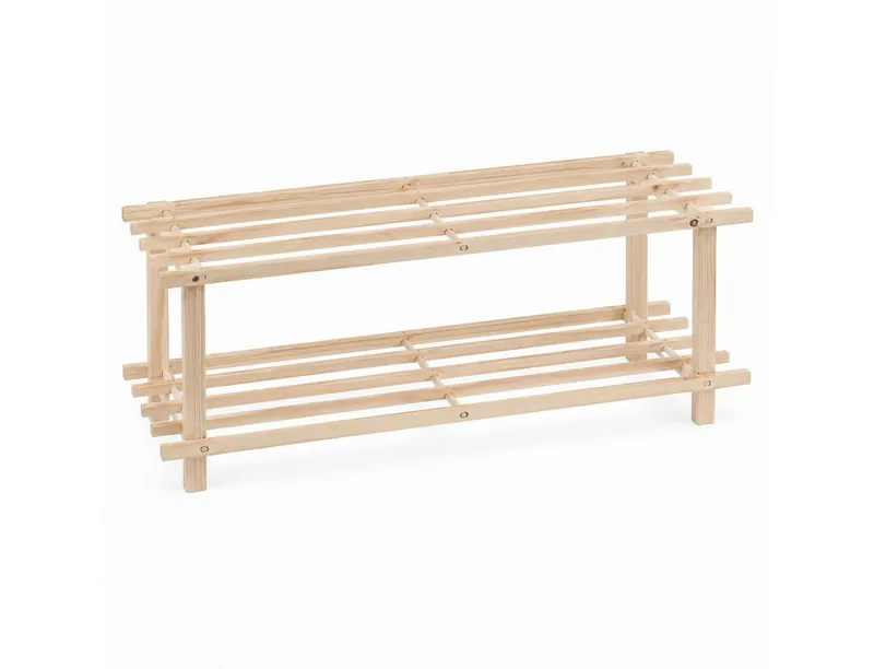Testrut Testrut Schuhregal Schuhregal, Holz, 2 Ebenen, 1-tlg., Braun, – Produktbild 1 von 5