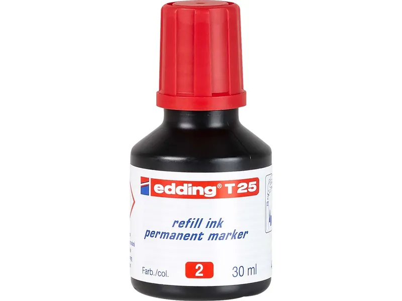 Edding Edding Nachfülltinte "T25" für Permanentmarker, Rot, – Produktbild 1 von 2
