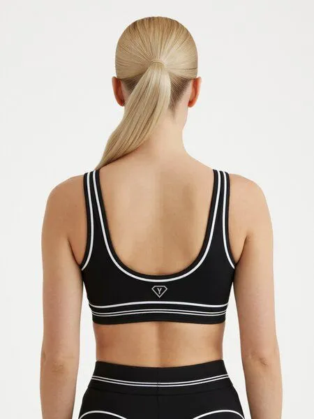 Yoga Hero Yoga Sport-BH Damen – Contrast Heartline Schwarz – Nachhaltiger Sport BH – Yoga Hero, Schwarz, – Produktbild 2 von 4