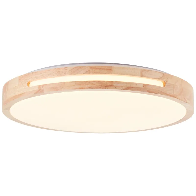 Brilliant Brilliant LED Deckenleuchte Woodbury, mehrere Helligkeitsstufen, LED fest integriert, Warmweiß, Mit Holzrahmen, Ø 39 cm, 2100 lm, 2700 K, Holz/Kunststoff, Weiß, – Produktbild 1 von 5