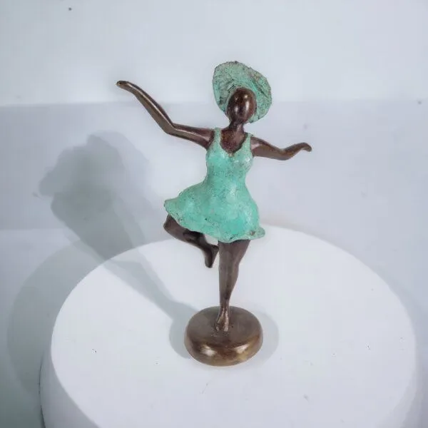 Moogoo Creative Africa Moogoo Creative Africa Bronze-Skulptur "Bobaraba Danseuse" by Alain Soré | 1kg 24cm | Unikate, Türkis, – Produktbild 2 von 2