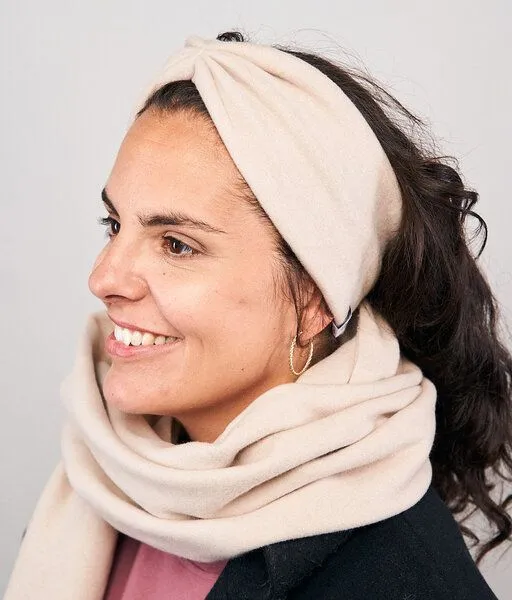 obumi obumi STRINBAND BOW AUS BIO BAUMWOLLE (VEGAN), Beige, – Produktbild 5 von 5
