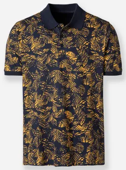 Catamaran Kurzarmshirt marine-ocker-gemustert – Produktbild 1 von 1