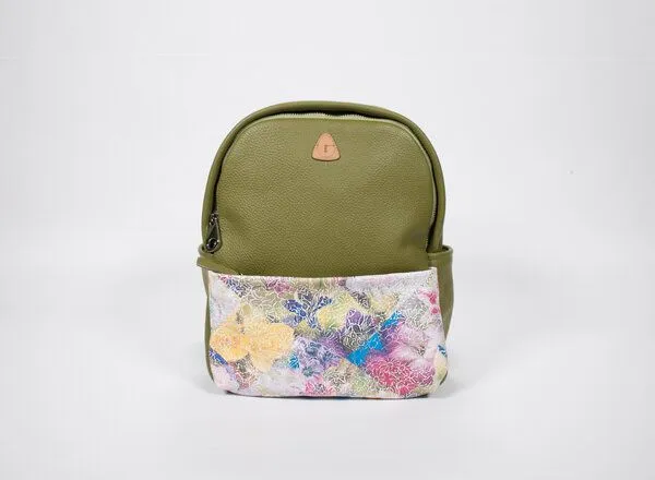 Ritagli di G Ritagli di G Damen Leder Rucksack ALINA - 100% Made in Italy, Grün, – Produktbild 1 von 2