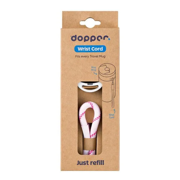 Dopper Wrist Cord - Trageschlaufe für den Dopper Travel Mug, Weisser ring (cherry pink), – Produktbild 3 von 4