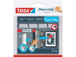 Tesa tesa Selbstklebendes Klettband "Powerstrips CLICK" large, bis 7,2 kg, 4er-Pack – Produktbild 1 von 1