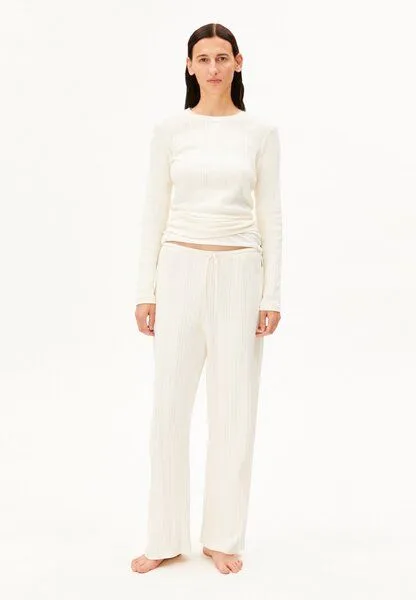ARMEDANGELS ARMEDANGELS POINTELLE PYJAMA Damen Pointelle Pyjama Hose aus 100% Bio-Baumwolle, Oatmilk, – Produktbild 4 von 4