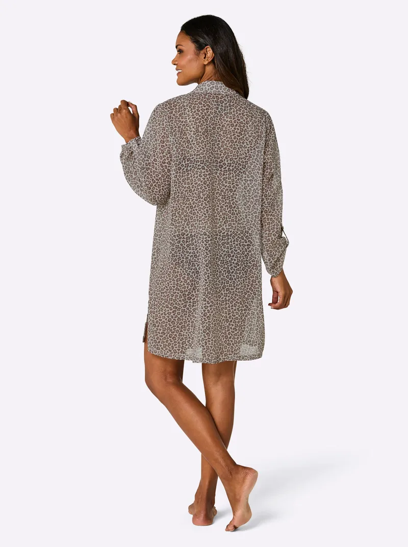 feel good Strandbluse, Champagner-schoko-bedruckt, – Produktbild 2 von 2