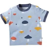 HANS NATUR Baby T-Shirt Bio-Baumwolle Pilzparty blau Gr.50/56 – Produktbild 1 von 1