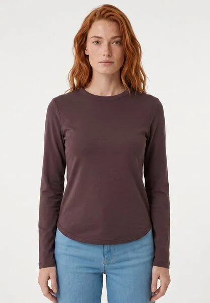 ORGANICATION ORGANICATION Slim-Fit-Longsleeve aus Bio-Baumwolle, Cocoa powder, – Produktbild 1 von 4