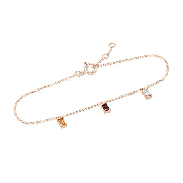 Eppi Eppi Goldenes Armband mit Citrin, Granat und Saphir Abram, Rosa, – Produktbild 2 von 4