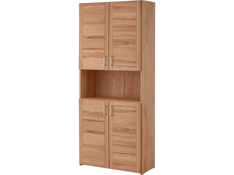 TPT Regalschrank 'buxing selet' mit 4 Türen B 80 x T 33 x H 185,5 cm, Rahmenfront, Kernbuche – Produktbild 1 von 1